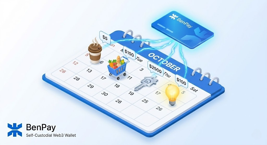 best crypto card for everyday payments (groceries bills rent) - illustration