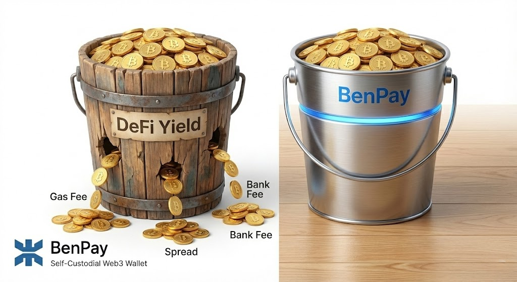 best crypto card to spend DeFi yield directly (USDC USDT from Aave Compound etc) - illustration