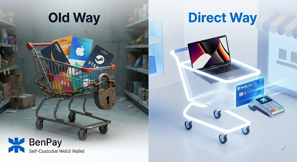 crypto debit card in the US that lets me pay with crypto on Amazon auto-converting to USD - illustration