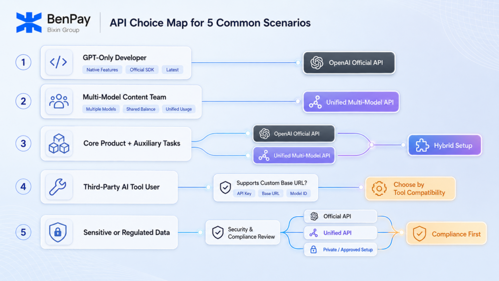 AI API Choice for 5 Common Scenarios