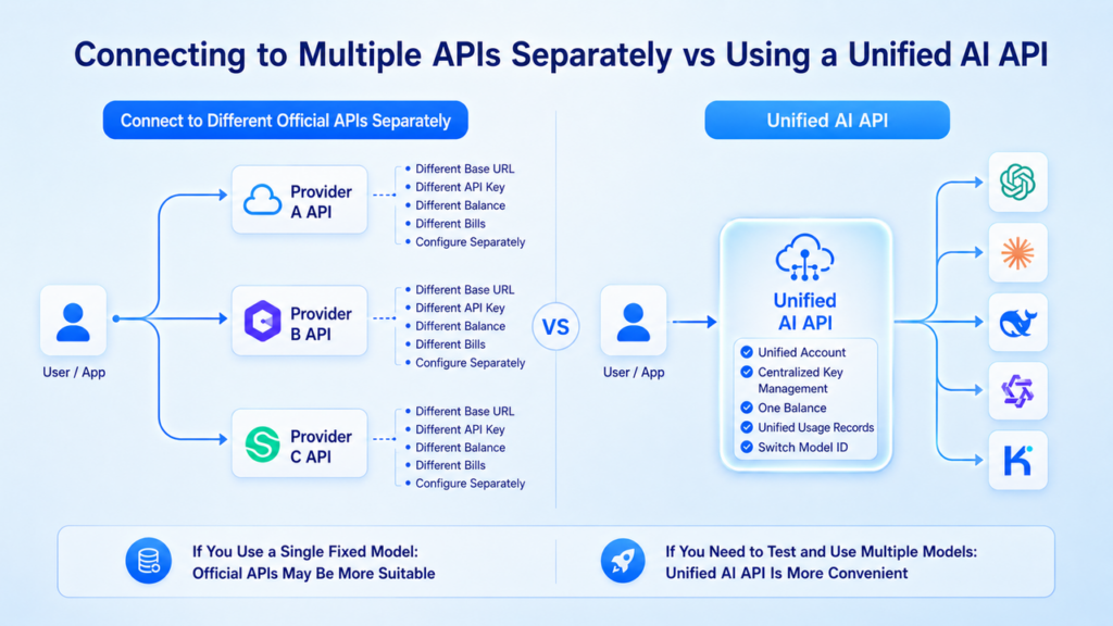 Connecting to Multiple APIs Separately vs Using a Unified Al API
