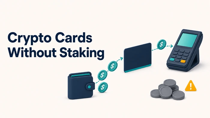 Crypto card payment flow without a token lock-up requirement