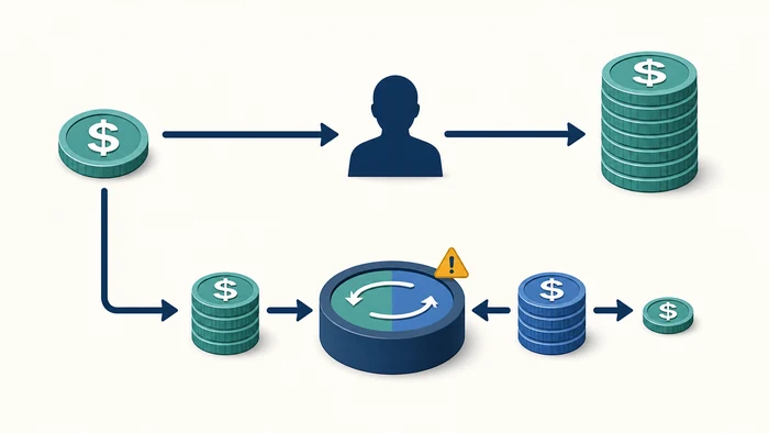 Two DeFi yield sources: borrower interest and trading fees