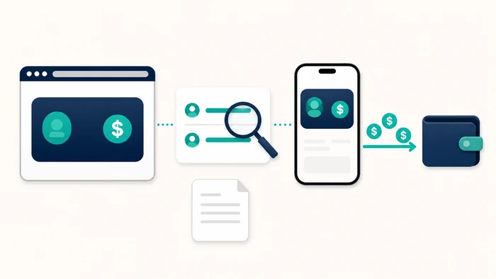 Checking matching wallet details before moving funds