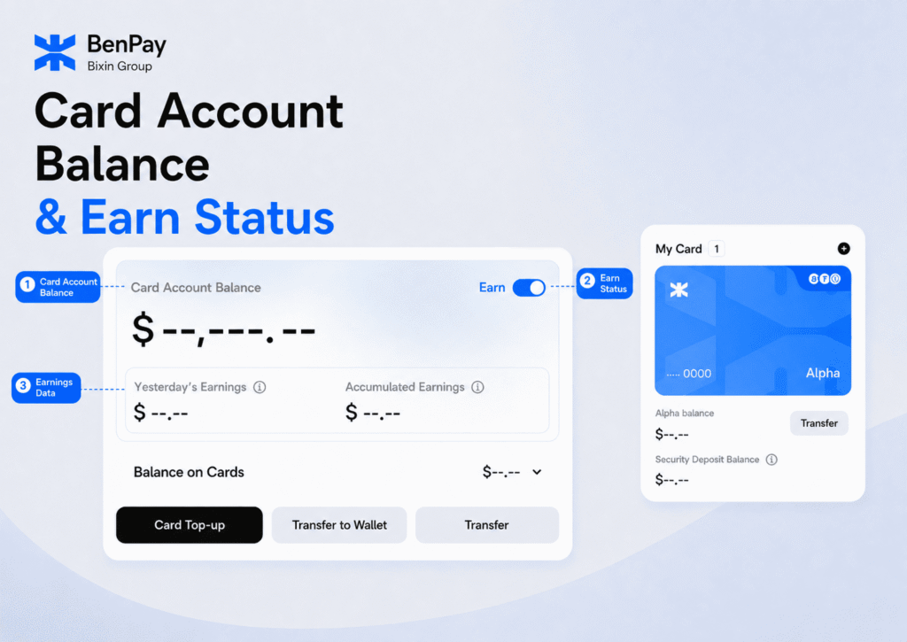 BenPay Card Account Balance & Earn Status