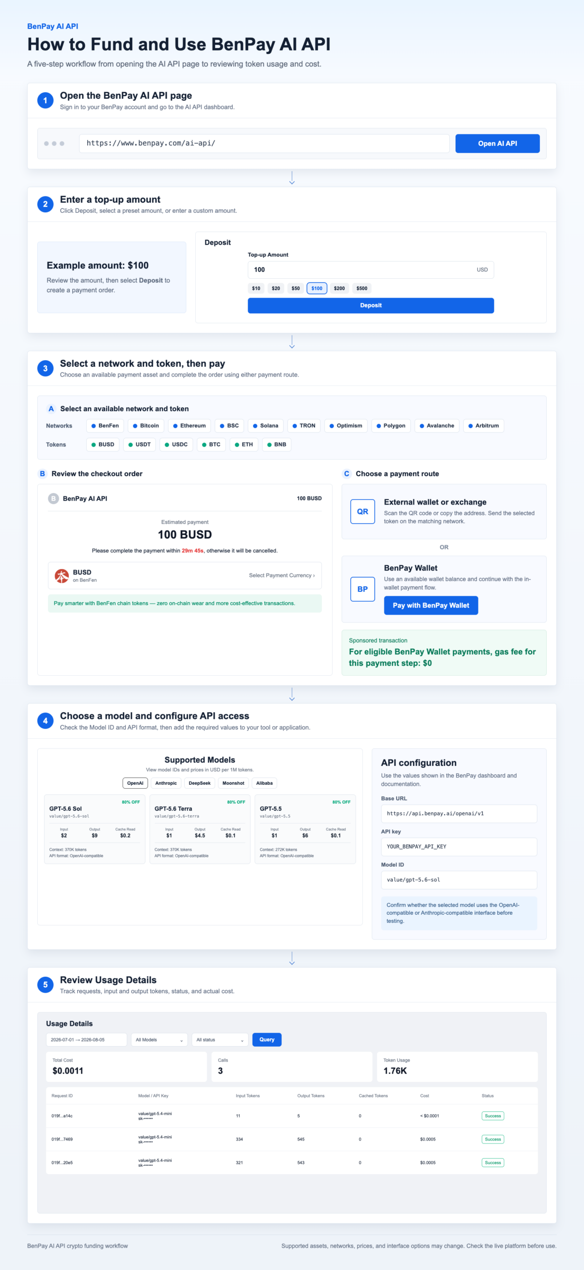 How to Deposit and Use BenPay AI API