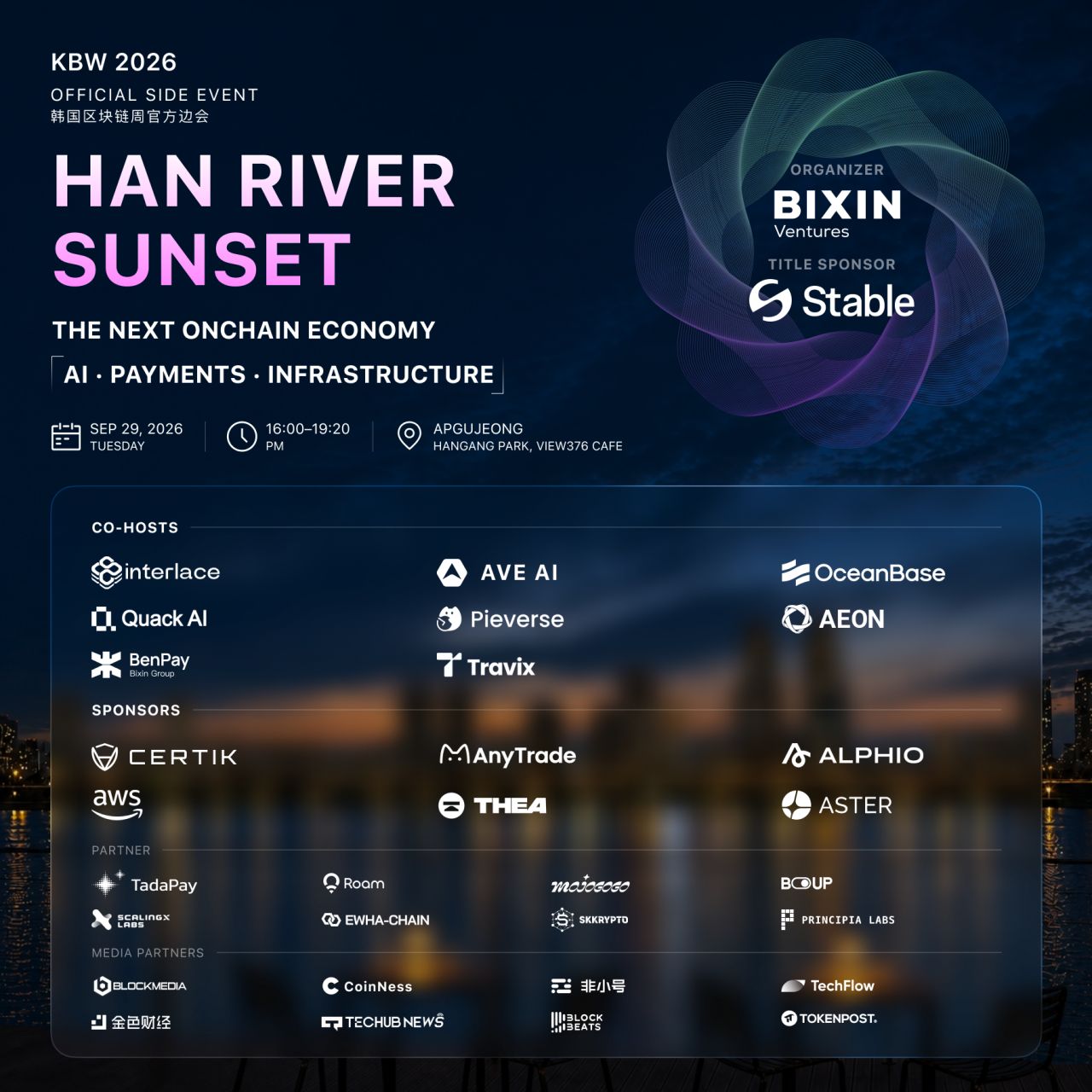 BenPay Co-Hosts HAN RIVER SUNSET at KBW 2026 in Seoul